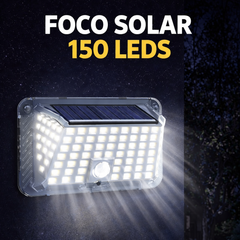 Foco Luz Solar Exterior com 150 Leds