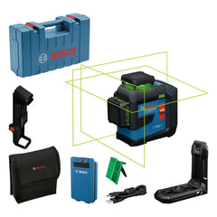 Bosch GLL 80-33 G Nível Laser 3 linhas, 30m (com bateria, mala e clipe)