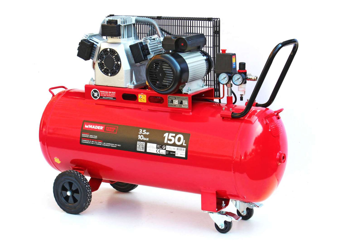 Compressor de Ar com 2 Saídas, 150L, 3.5Hp, 10Bar | REF 09345 MADER