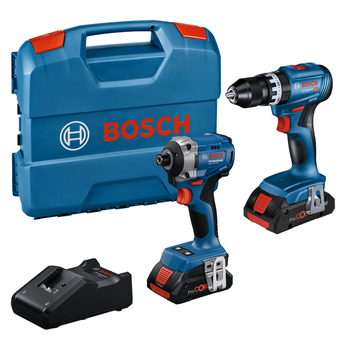 Bosch GDR 18V-215 + GSB 18 Kit Aparafusadora de Impacto 215Nm + Berbequim 45Nm