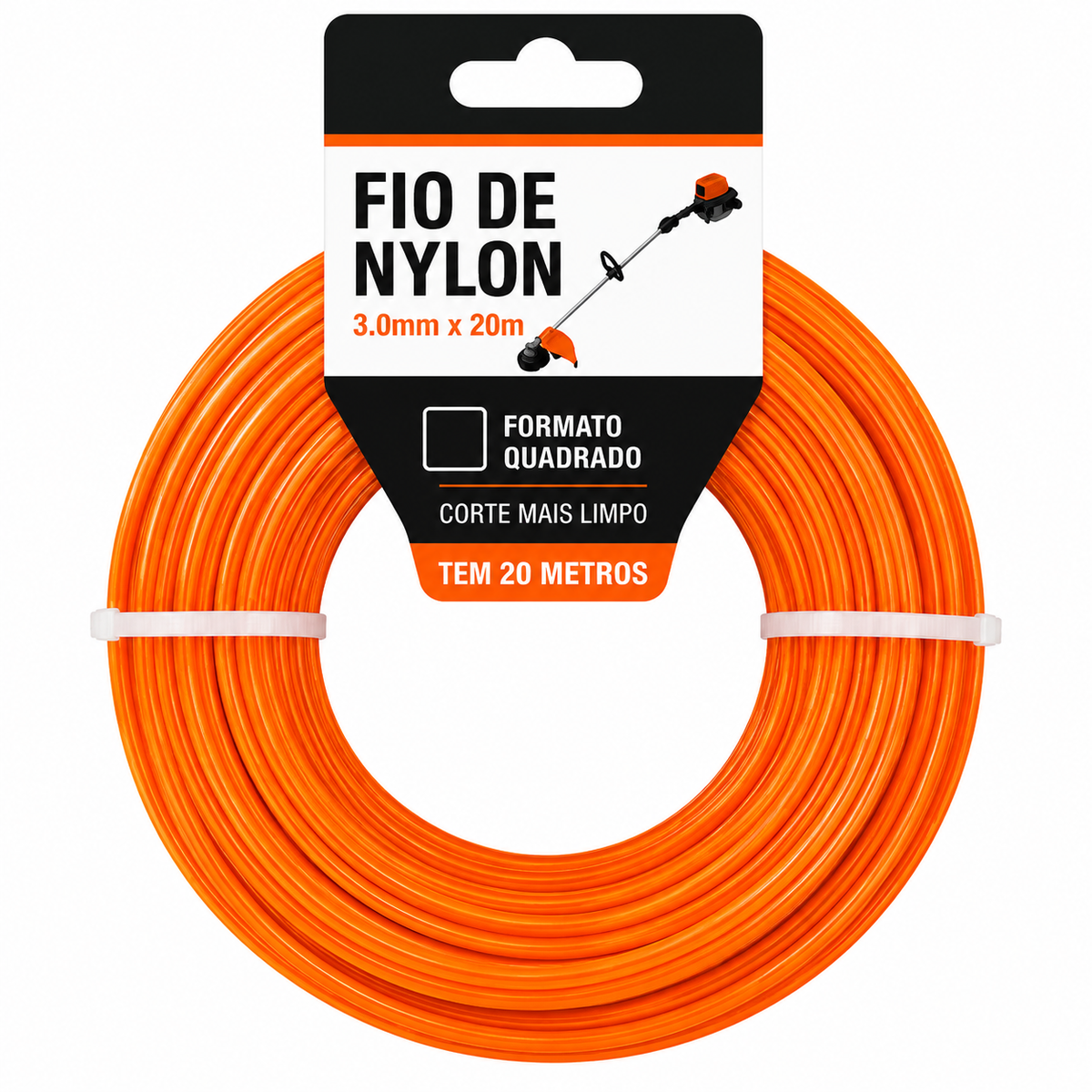Fio de Nylon 3,0 mm Quadrado — 20 Metros