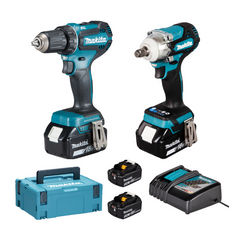 Makita Kit Serralheiro 18V Conjunto de Chave Impacto, Aparafusadora e 2 Baterias 5.0Ah