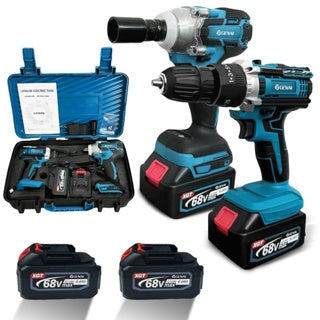 Kit 2 Máquinas a Bateria Aparafusadora e Máquina de Impacto| 2x Baterias