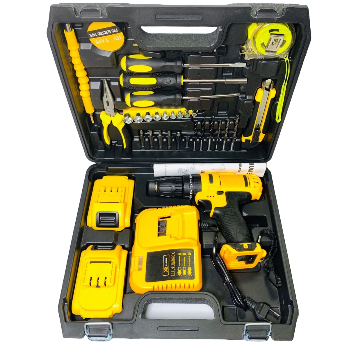 Mala com Ferramentas e Aparafusadora | 2x Baterias e 33 PCS